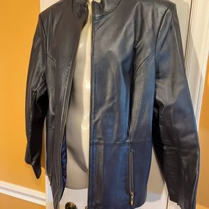 Leather Jacket Iridescent Grey XL